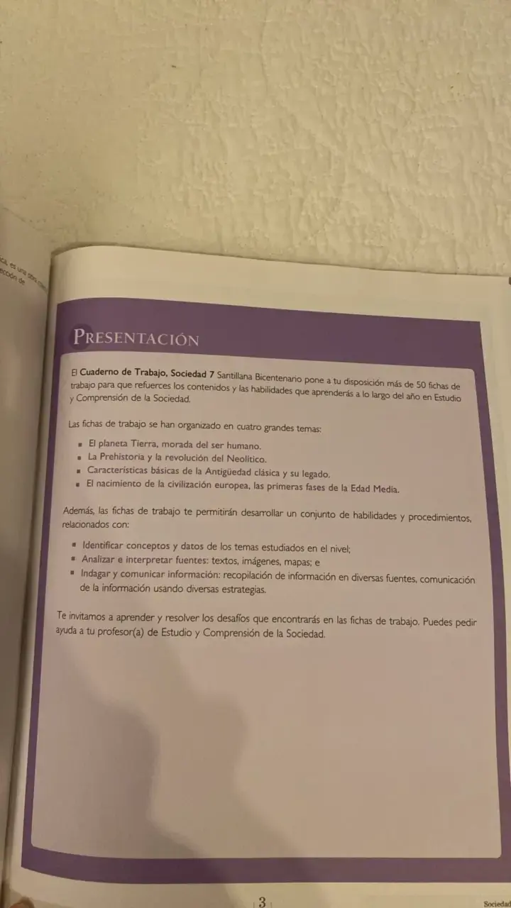 Cuaderno de Trabajo 7° Básico Sociedad Santillana - 2