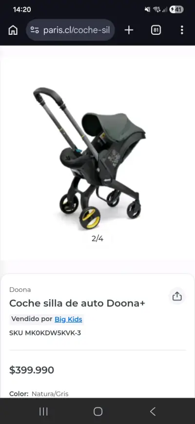 Coche de bebé Doona y silla de auto - miniatura 6
