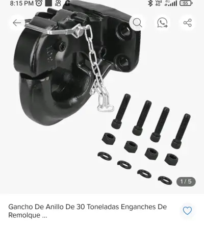 Gancho de remolque de acero resistente - miniatura 2