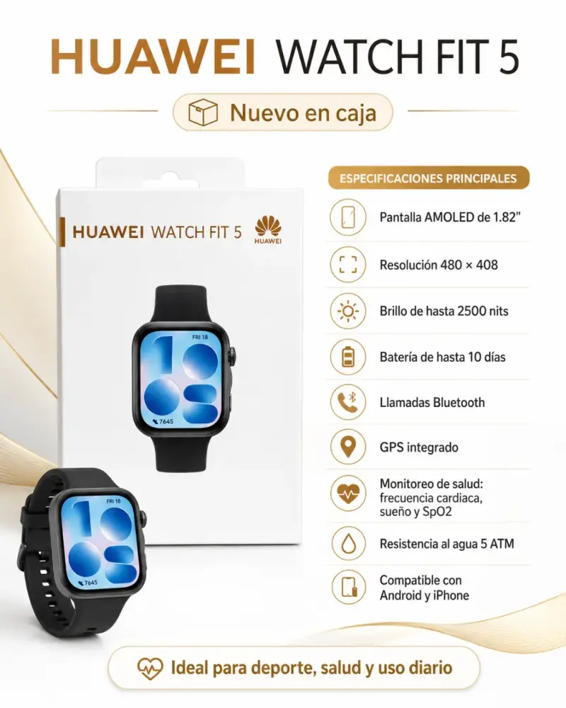 Huawei Watch Fit 5 Smartwatch Negro - 3