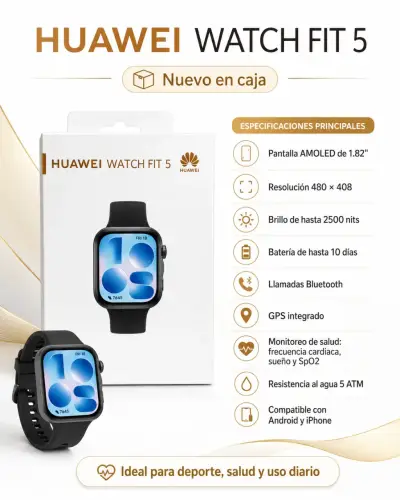 Huawei Watch Fit 5 Smartwatch Negro - miniatura 3