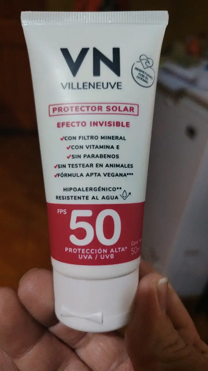 Protector solar Villeneuve FPS 50 efecto invisible