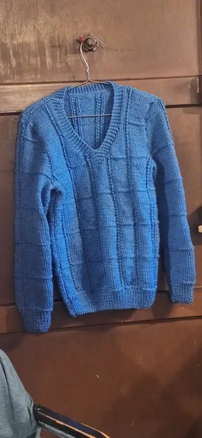 Suéter tejido  Alpaca pura azul para hombre MÁRF - miniatura 1