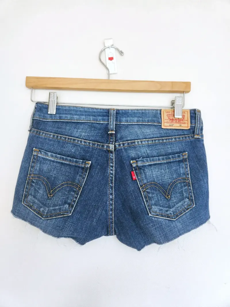 Shorts de mezclilla azul para mujer - 2
