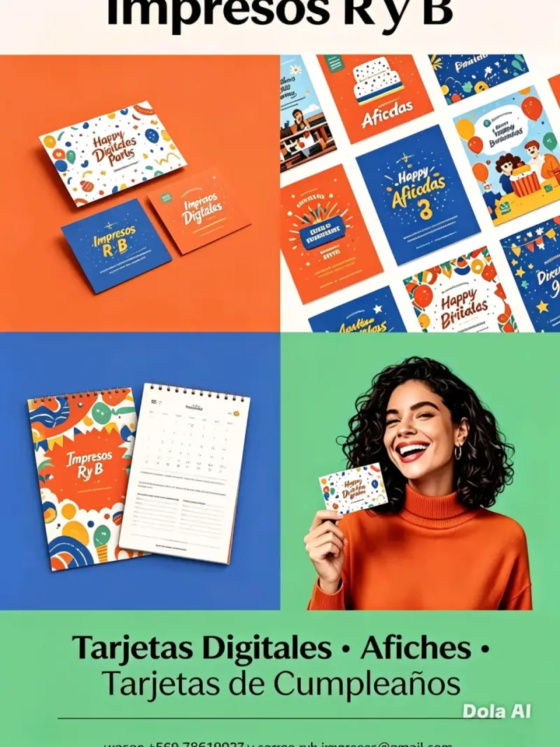 Tarjetas Digitales y Afiches Impresos Ry B