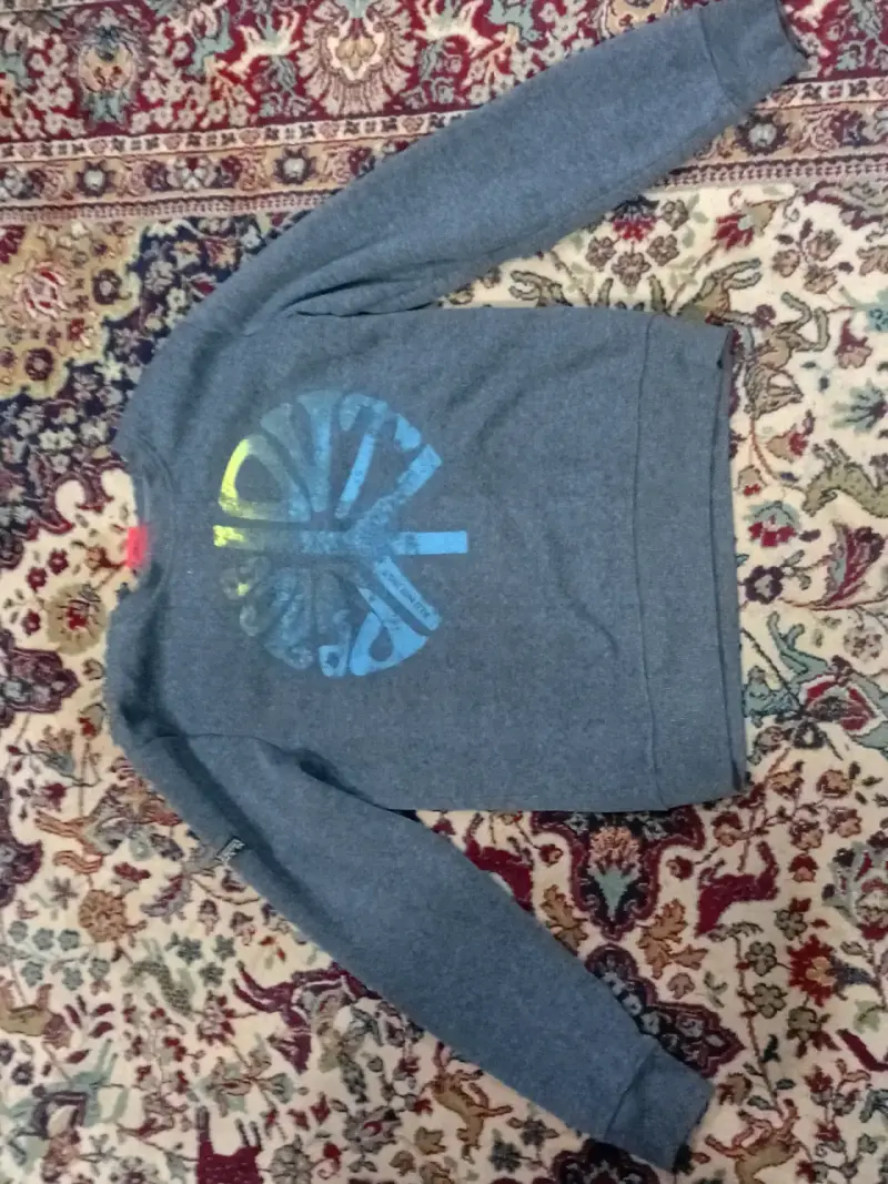 Polerón gris con diseño gráfico - 2