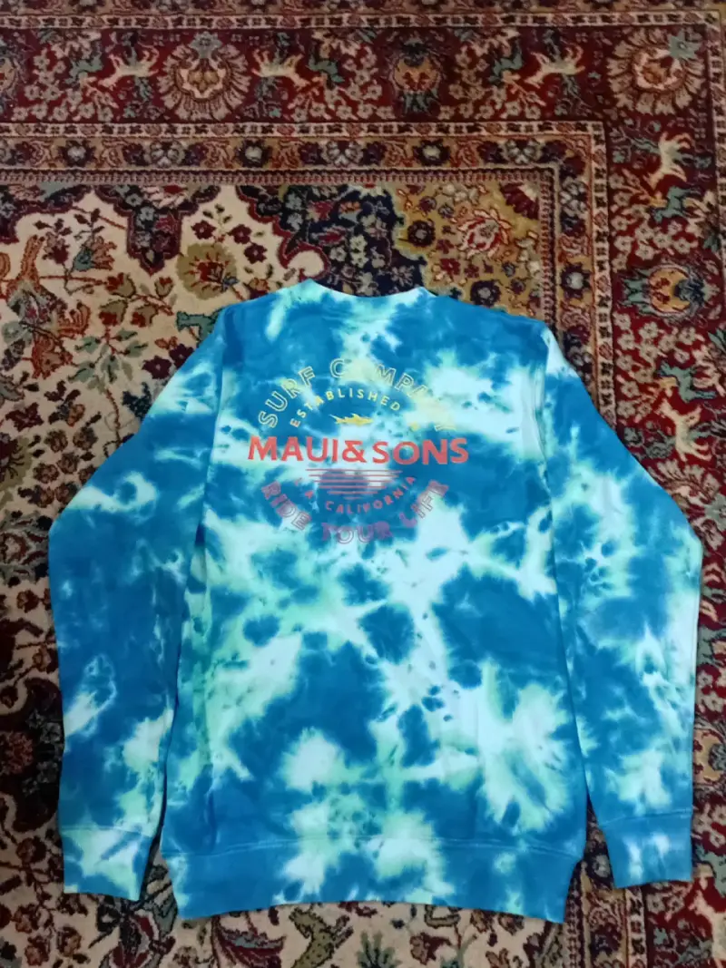 Polerón tie-dye azul y blanco unisex - 2