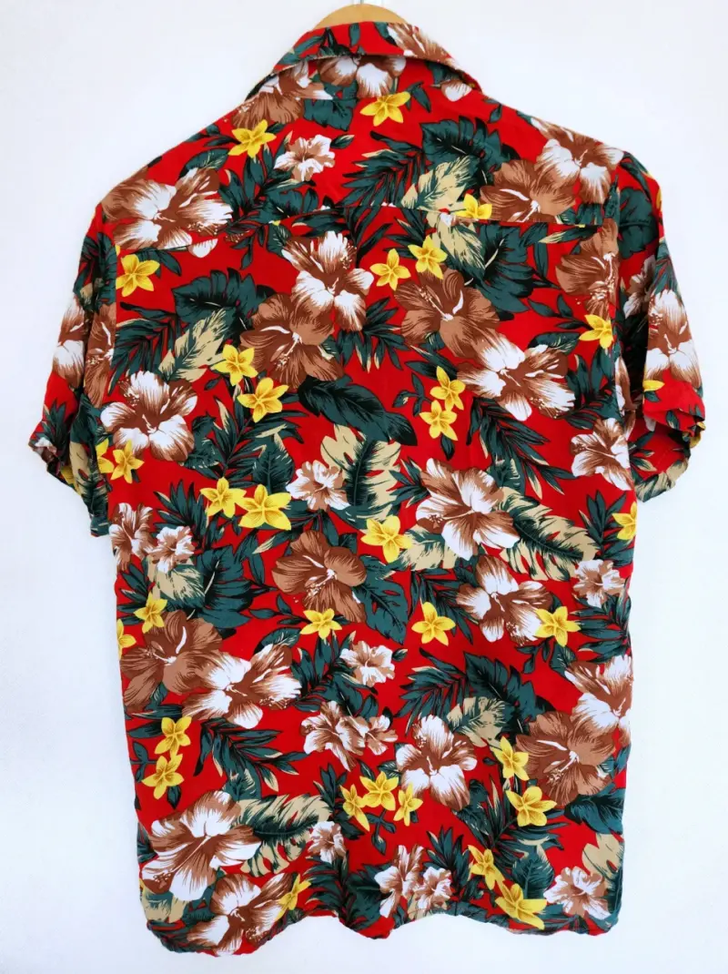 Camisa hawaiana floral roja para hombre - 2