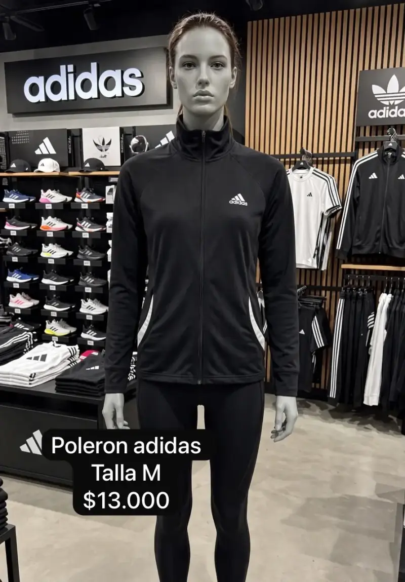 Polerón Adidas negro para mujer talla M