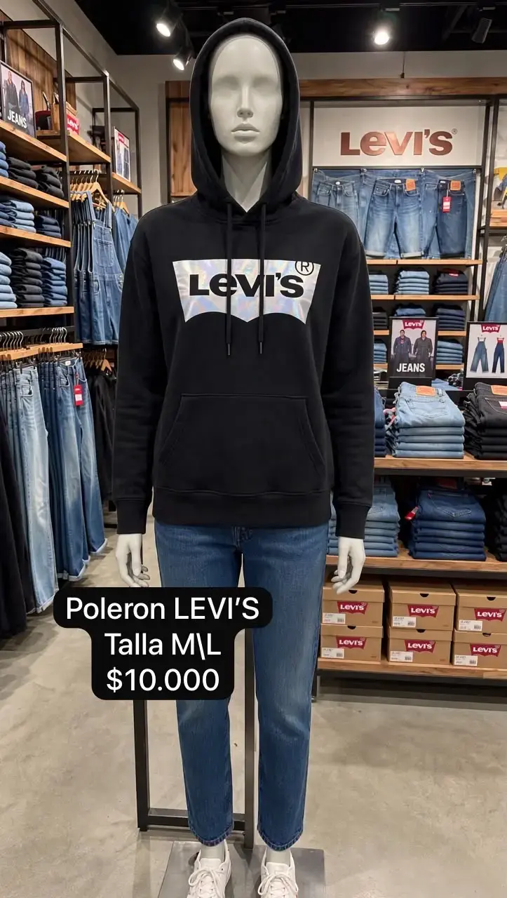 Polerón Levi's Negro Talla M/L