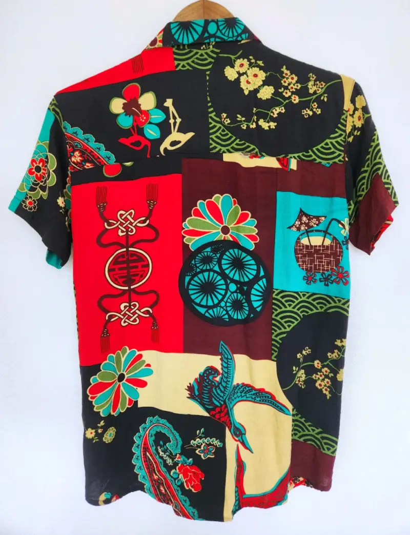 Camisa hawaiana estampada colorida para hombre - 2