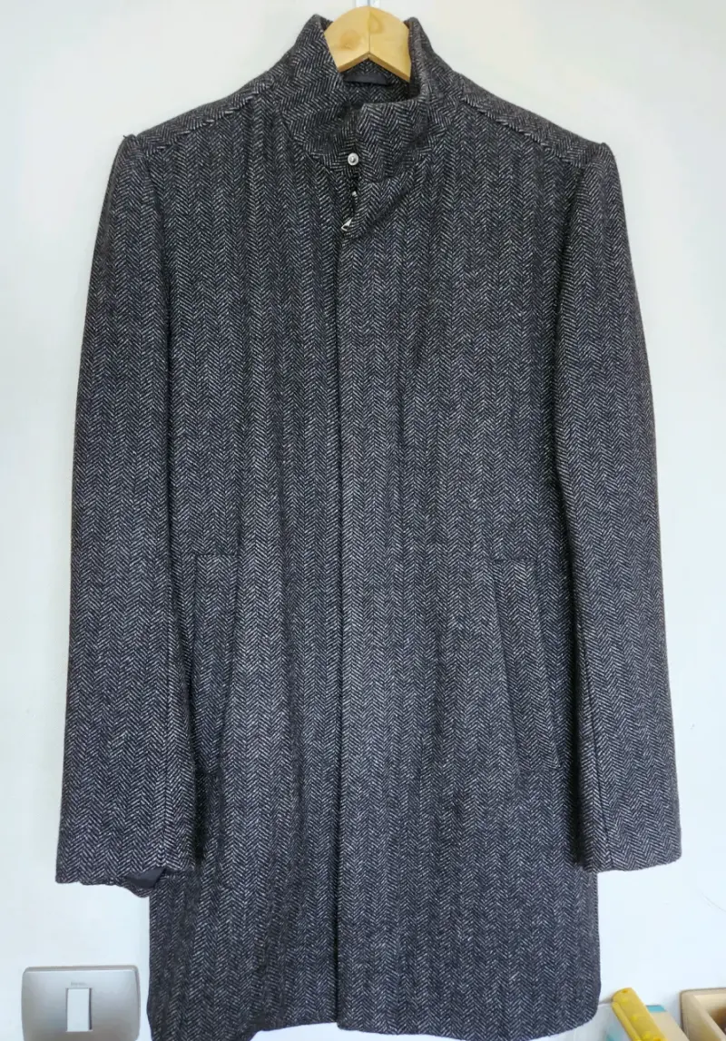 Abrigo de lana gris para hombre HyM - 1