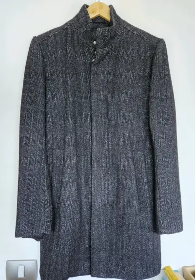 Abrigo de lana gris para hombre HyM - miniatura 1
