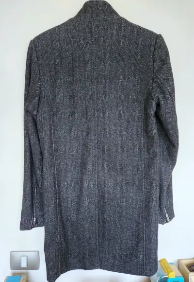 Abrigo de lana gris para hombre HyM - miniatura 2