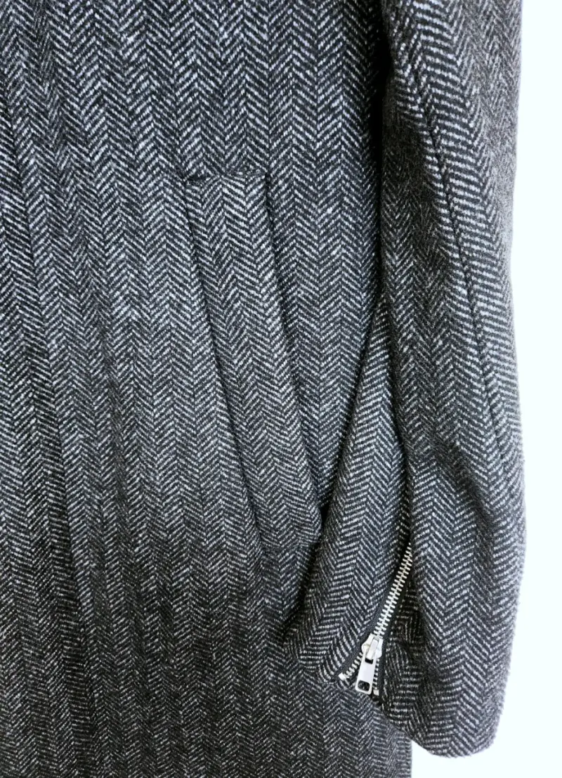 Abrigo de lana gris para hombre HyM - 4