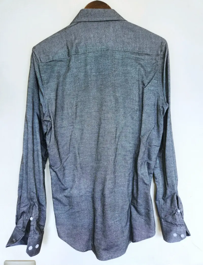 Camisa gris de hombre Newman manga larga - 2
