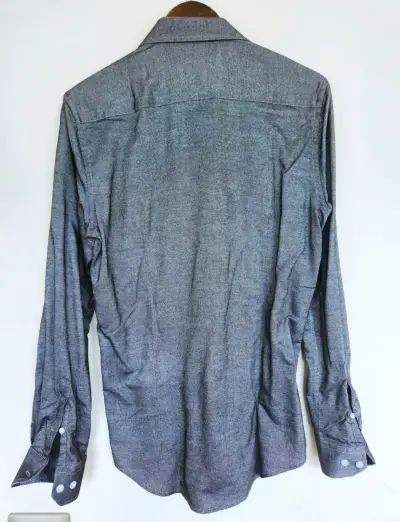 Camisa gris de hombre Newman manga larga - miniatura 2