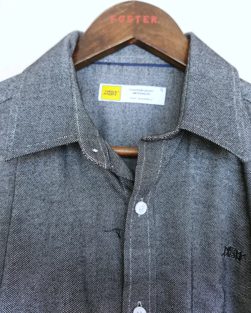 Camisa gris de hombre Newman manga larga - 3