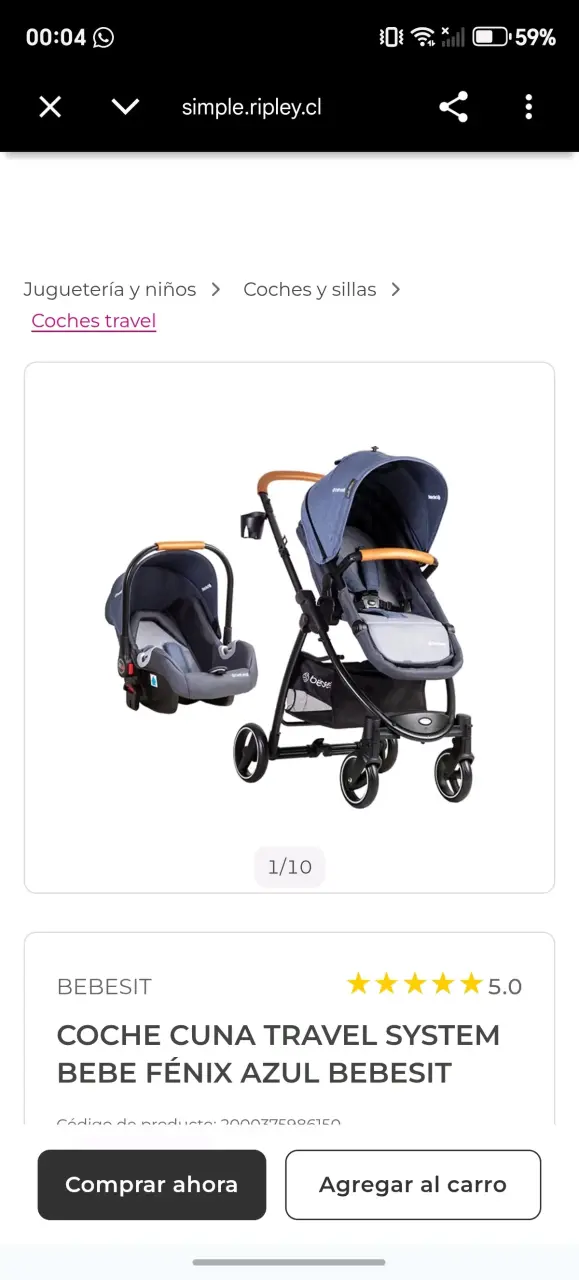 Silla de Auto Bebesit para Bebé en Buen Estado - 4