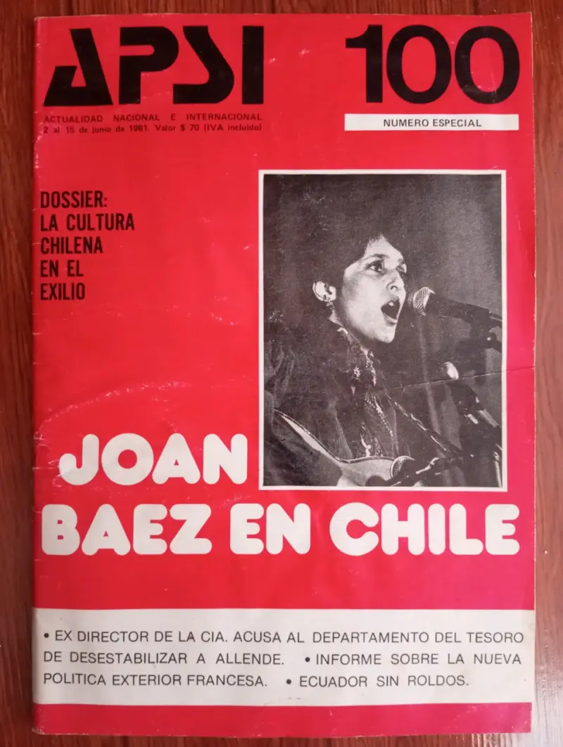 Revista APSI 100 Joan Baez en Chile 1981