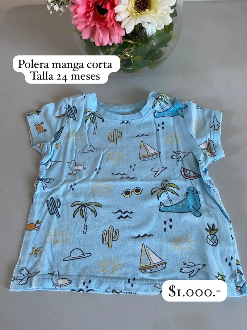 Polera manga corta estampada 24 meses