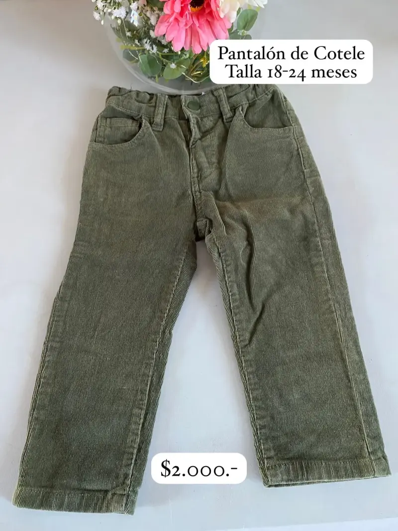 Pantalón de cotele para niños 18-24 meses
