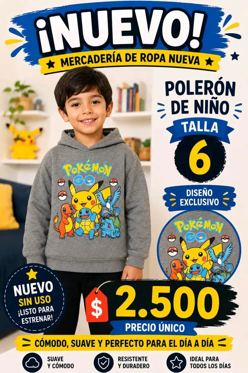 Polerón de talla 6 nuevo, conjunto de pijama - 1