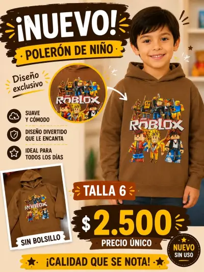 Polerón de  talla 6 nuevo, conjunto de pijama - miniatura 2