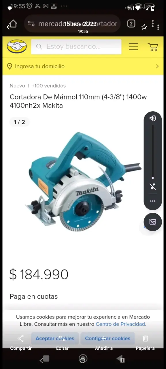Cortadora de Mármol Makita 110mm 1400W