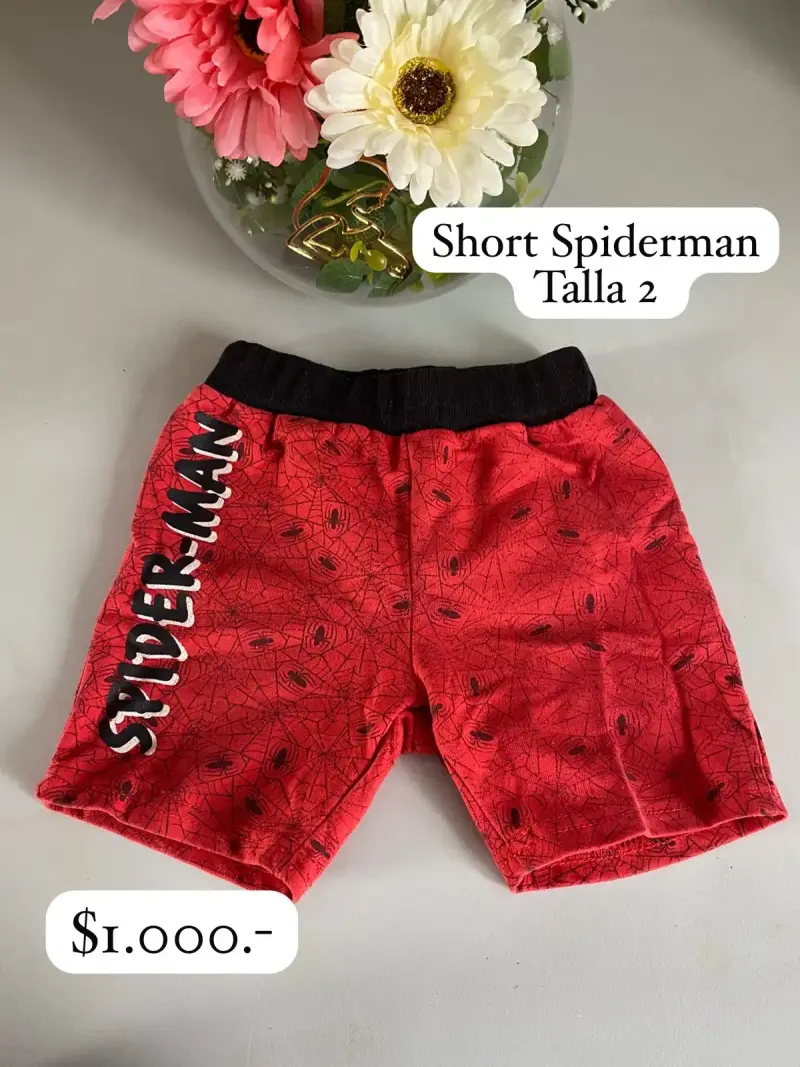 Short infantil Spiderman talla 2 rojo