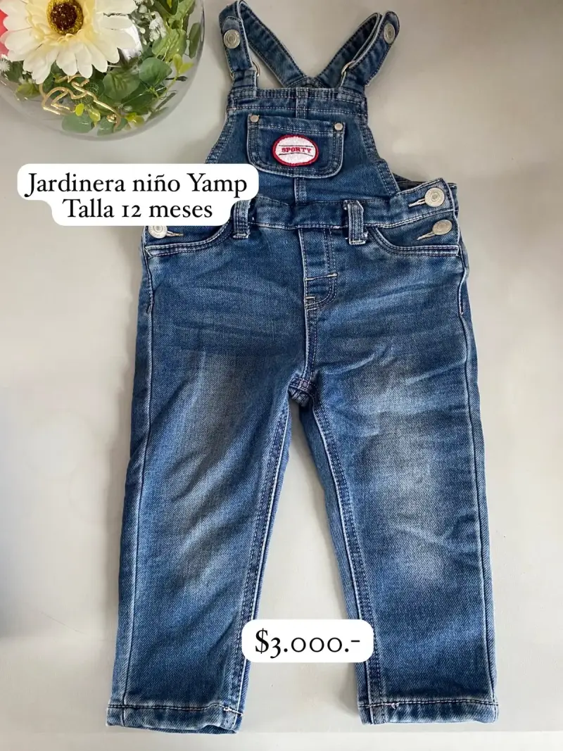Jardinera de mezclilla para niño Yamp 12 meses
