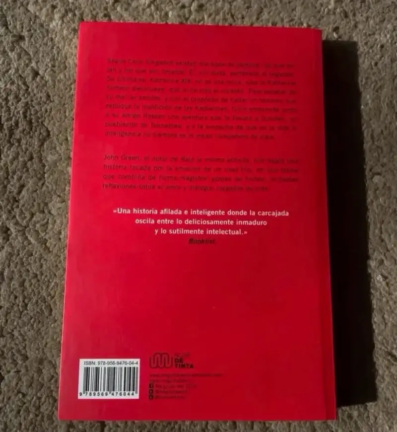 Libro 'El Teorema Katherine' de John Green - 2