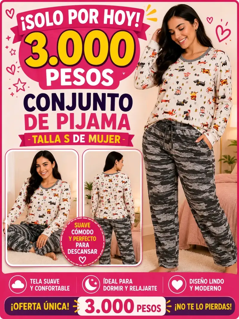 Conjunto de pijama polar para mujer talla XL - 4