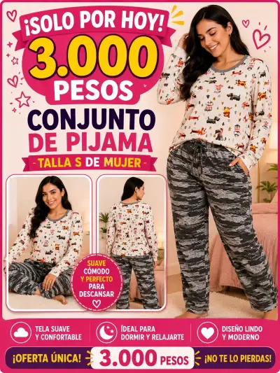 Conjunto de pijama polar para mujer talla XL - miniatura 4