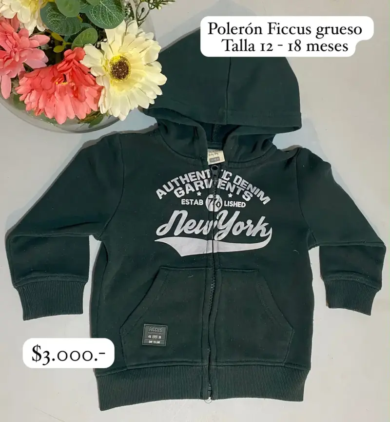 Polerón Fíccus grueso para bebé 12-18 meses