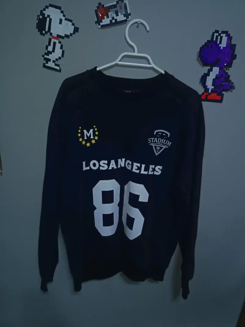 Polerón negro Los Angeles 86 estilo casual