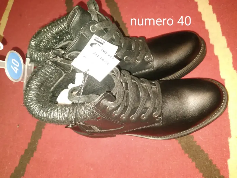 Botines de cuero negro para hombre talla 40