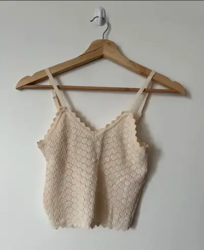 Crop top punto beige ZARA - miniatura 1
