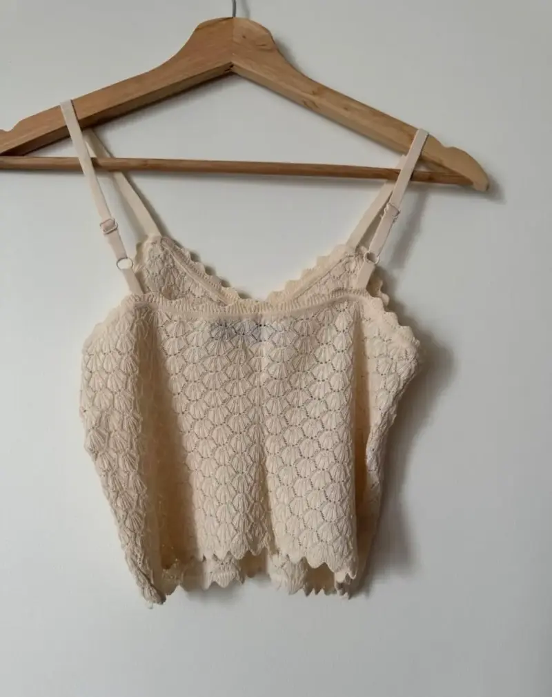 Crop top punto beige ZARA - 2