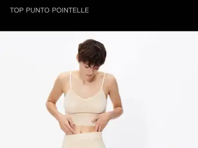 Crop top punto beige ZARA - miniatura 3