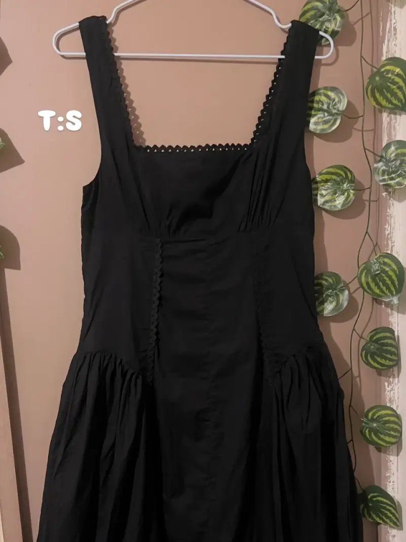 Vestido negro elegante largo talla S