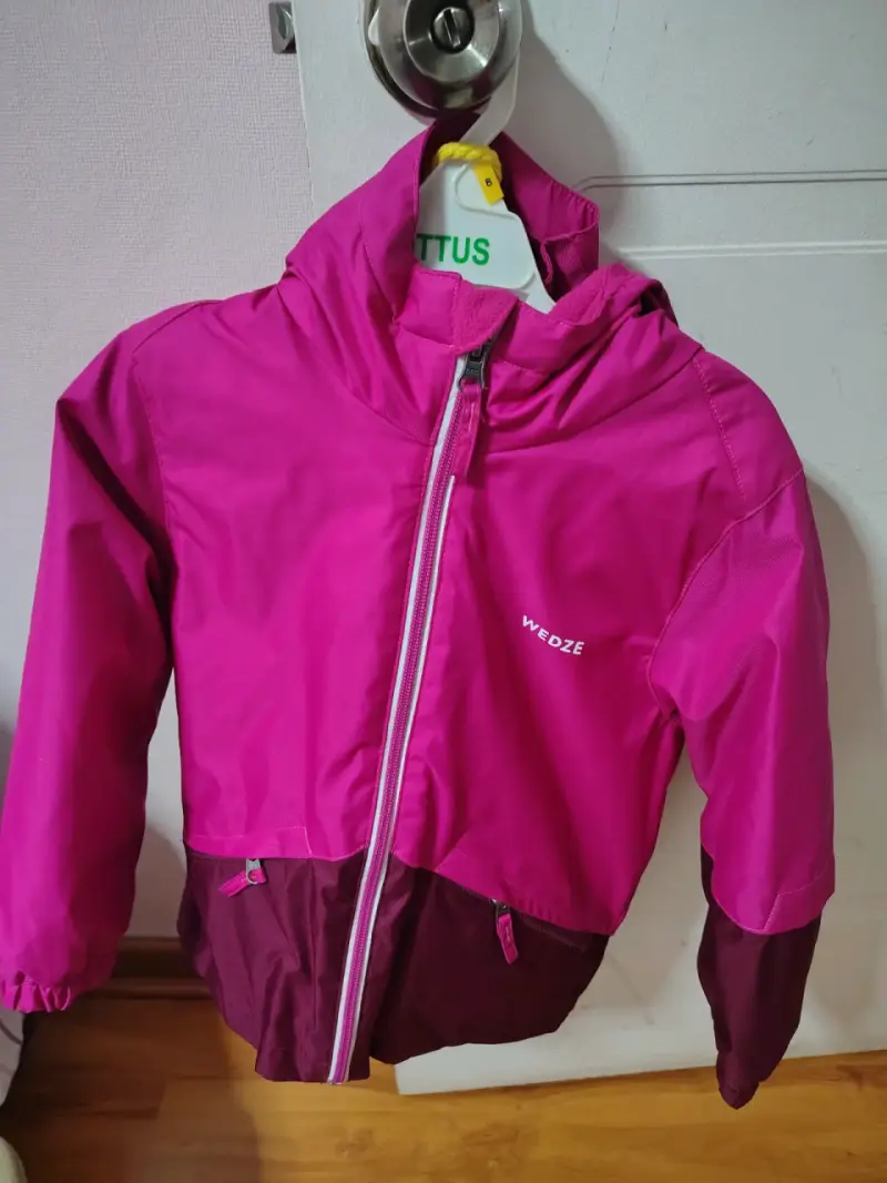 Chaqueta impermeable infantil Wedze fucsia