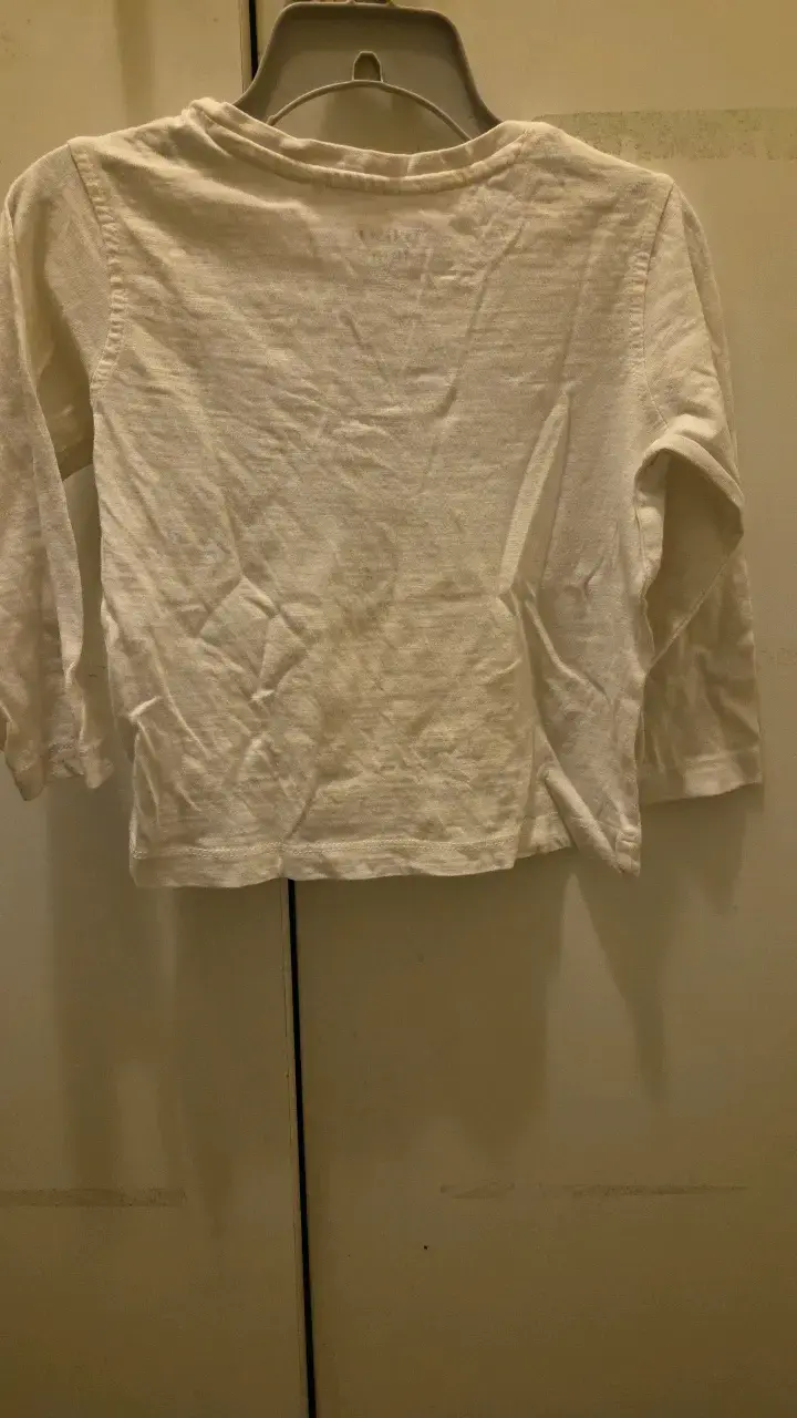 Polera manga larga blanca de niño con botones - 2