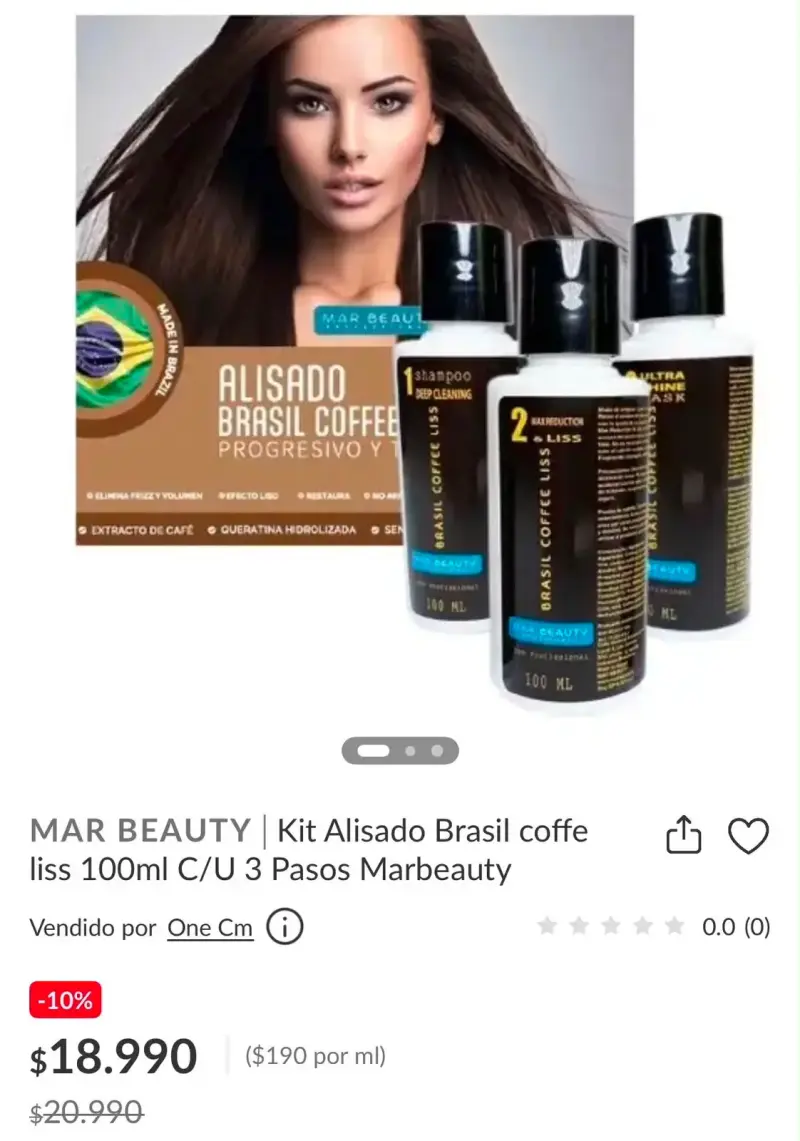 Kit Alisado Brasil Coffee Liss 100ml Marbeauty