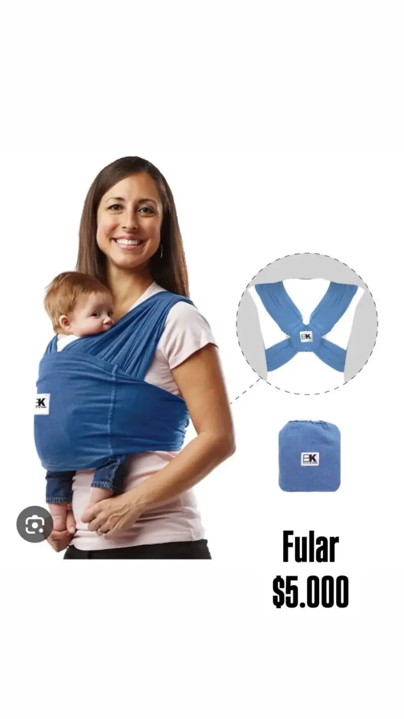 Fular portabebé azul cómodo y seguro