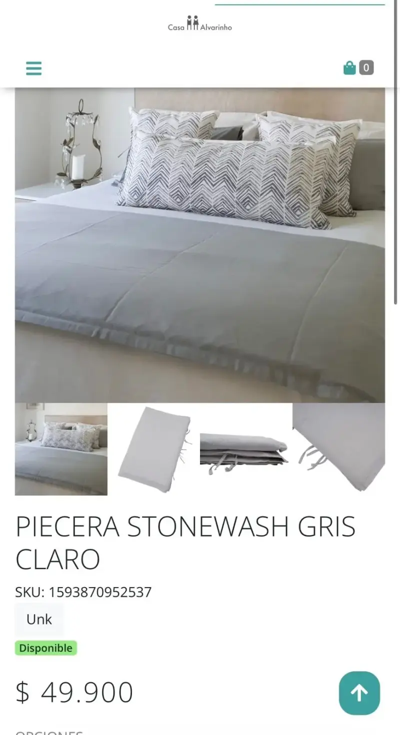 Piecera Stonewash Gris Claro Casa Alvarinho