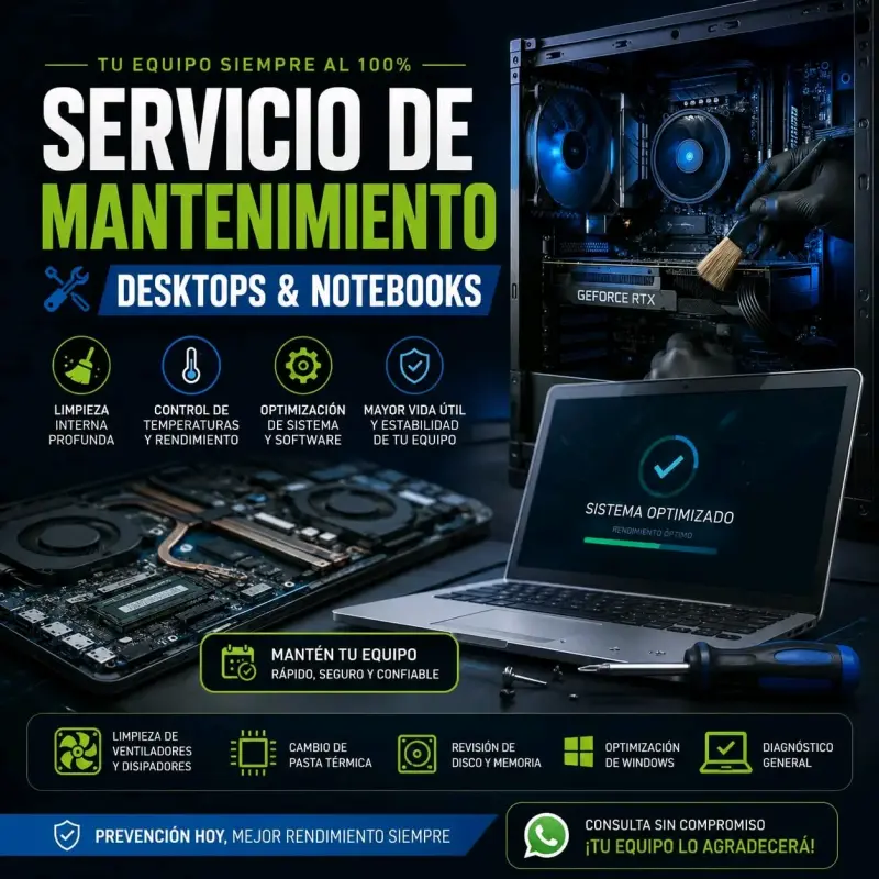 Servicio de Mantenimiento para Desktops y Notebooks