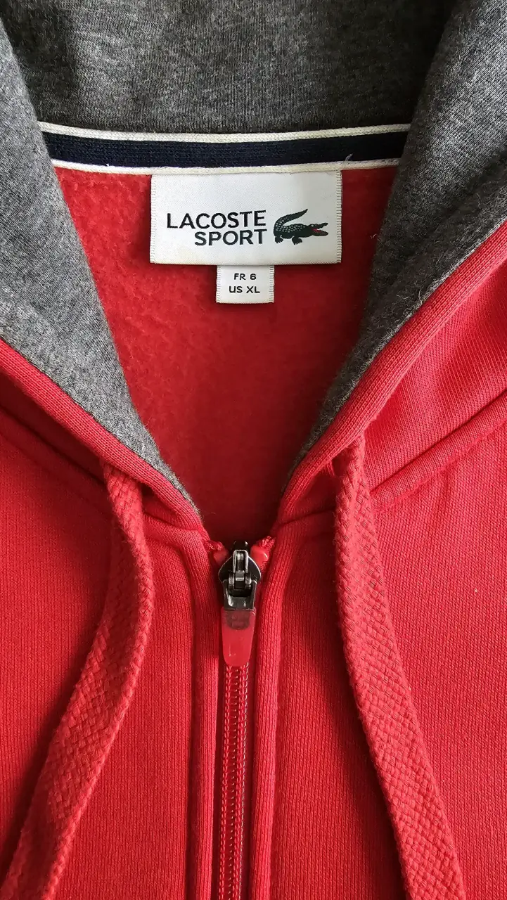 Polerón con capucha rojo Lacoste XL - 3