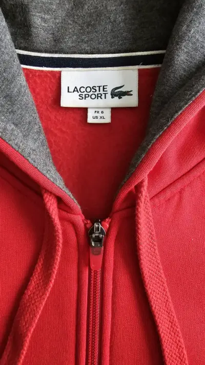 Polerón con capucha rojo Lacoste XL - miniatura 3