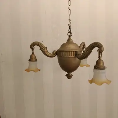 Lámpara colgante vintage con tulipas - miniatura 1